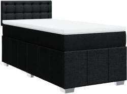 vidaXL fekete szövet rugós ágy matraccal 80 x 200 cm (3286911) (3286911)