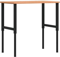 vidaXL tömör bükkfa négyszög alakú munkapad 100 x 60 x (71, 5-98) cm (3309684) (3309684)