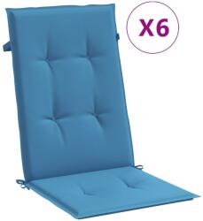 vidaXL 6 db melange kék szövet magas háttámlájú székpárna 120x50x4 cm (4002426) (4002426)