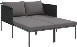 vidaXL Napozóágy párnákkal 2 főre Anthracit 115x153x69, 5 cm Acél (42004135) (42004135)