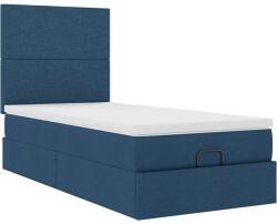 vidaXL Ottomán ágykeret matraccal kék 100x200cm anyaggal (3313056) (3313056)