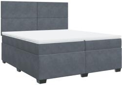 vidaXL sötétszürke bársony rugós ágy matraccal 200x200 cm (3290997) (3290997)
