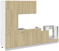 vidaXL 7 részes sonoma tölgy színű szerelt fa konyhaszekrény garnitúra (3307654) (3307654)