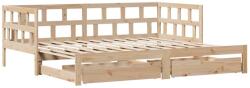 vidaXL tömör fenyőfa kihúzható kanapéágy fiókkal 80x200 cm (3302209) (3302209)