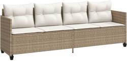 vidaXL bézs polyrattan napozóágy párnával (368330) (368330)