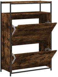 vidaXL füstös tölgyszínű szerelt fa cipőszekrény 75x34x112 cm (840036) (840036)