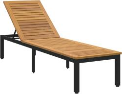 vidaXL Napsütéses nyugágy Fekete 200x55x35 cm Tömör akácfa (4010620) (4010620)