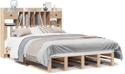 vidaXL tömör fenyőfa könyvespolcos ágy matrac nélkül 140 x 200 cm (3323959) (3323959)