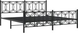 vidaXL fekete fém ágykeret fej- és lábtámlával 193 x 203 cm (376152) (376152)