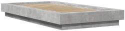 vidaXL betonszürke szerelt fa ágykeret 90 x 200 cm (3281213) (3281213)