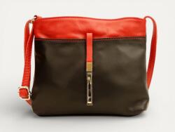 MaxModa Női válltáska: fekete-piros bőr, 1 rekeszes (olasz termék) (1164058)
