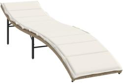 vidaXL bézs polyrattan napozóágy párnával 55x199x50 cm (368248) (368248)