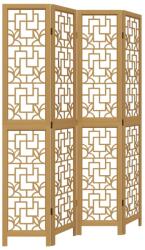 vidaXL 4 paneles barna tömör császárfa térelválasztó (358867) (358867)