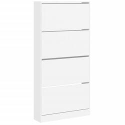 vidaXL fehér cipőszekrény 4 kihajtható fiókkal 80 x 21 x 163, 5 cm (3214364) (3214364)