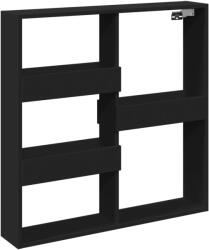 vidaXL fekete szerelt fa faliszekrény 80 x 15 x 80 cm (854545) (854545)