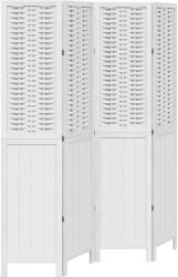 vidaXL 4 paneles fehér tömör császárfa térelválasztó (358722) (358722)