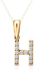 SAVICKI Висулка с буква h savicki: жълто злато, цирконий