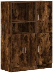 vidaXL 2 részes füstös tölgy színű szerelt fa konyhaszekrény garnitúra (3324146) (3324146)