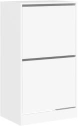 vidaXL fehér cipőszekrény 2 kihajtható fiókkal 60 x 42 x 108 cm (3214385) (3214385)