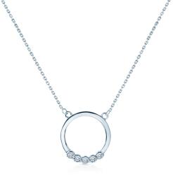 SAVICKI Кръгло колие от бяло злато 585, бели диаманти, 0.04К, 42 см