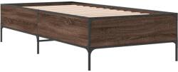 vidaXL barna tölgyszínű szerelt fa és fém ágykeret 100 x 200 cm (844965) (844965)