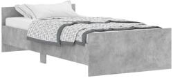 vidaXL betonszürke szerelt fa ágykeret 100 x 200 cm (835935) (835935)