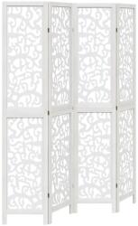 vidaXL 4 paneles fehér tömör császárfa térelválasztó (358739) (358739)
