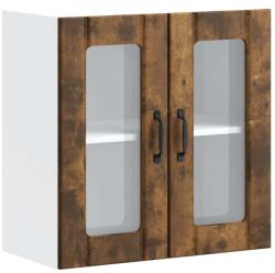 vidaXL konyhai fali szekrény üvegajtóval Lucca füstölt tölgy (853912) (853912)