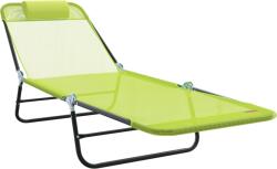 vidaXL Összecsukható napozóágy fejtámlával zöld Textilene (42003155) (42003155)