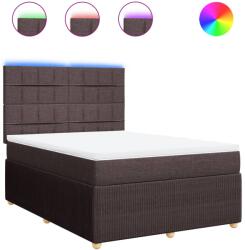 vidaXL sötétbarna szövet rugós ágy matraccal 140 x 190 cm (3294354) (3294354)