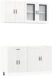 vidaXL 4 részes konyhai szekrény szett Kalmar fényes fehér műfa (3314873) (3314873)