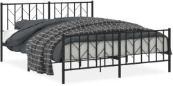 vidaXL fekete fém ágykeret fej- és lábtámlával 160 x 200 cm (374458) (374458)