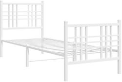 vidaXL fehér fém ágykeret fej- és lábtámlával 75 x 190 cm (376381) (376381)