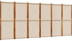 vidaXL 6 paneles tópszínű térelválasztó 420 x 180 cm (4003366) (4003366)