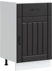 vidaXL Konyhai alsó szekrény Lucca fekete szerelt fa (853718) (853718)