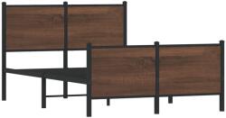 vidaXL barna tölgy színű fém ágykeret fej- és lábtámlával 120 x 190 cm (4007780) (4007780)