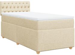 vidaXL krémszínű szövet rugós ágy matraccal 100 x 200 cm (3286603) (3286603)