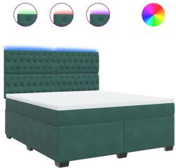 vidaXL sötétzöld bársony rugós ágy matraccal 180x200 cm (3293287) (3293287)