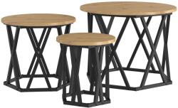 vidaXL Fészkelt Oldaltáblák 3 db Kézműves Tölgyműanyagból (868260) (868260)