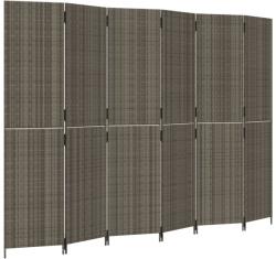 vidaXL szürke 6-paneles polyrattan térelválasztó (365370) (365370)