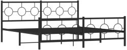 vidaXL fekete fém ágykeret fej- és lábtámlával 183 x 213 cm (376249) (376249)