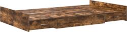 vidaXL Ágykeret tárolóval Füstölt tölgy 120 x 200 cm Melaminlemezek (3335305) (3335305)