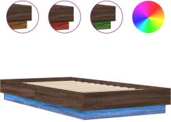 vidaXL barna tölgy színű ágykeret LED-világítással 90 x 190 cm (839545) (839545)