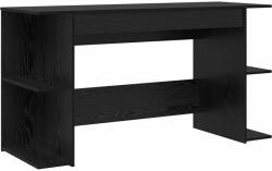 vidaXL Asztal polcokkal Egyéb tárolóval Musta tammi 140 x 50 x 75 cm Faanyag (879649) (879649)