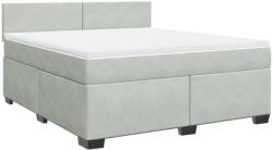 vidaXL világosszürke bársony rugós ágy matraccal 180x200 cm (3286372) (3286372)