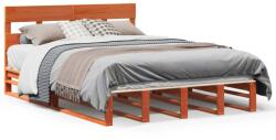 vidaXL viaszbarna tömör fenyőfa ágy matrac nélkül 135 x 190 cm (3302314) (3302314)
