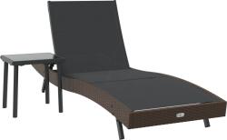 vidaXL Napozó párnával -személy 2 pcs Barna 40 x 40 x 40.5 cm Poli rattan (42009979) (42009979)