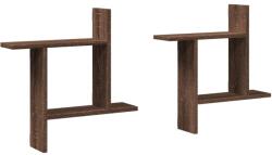 vidaXL 2 db barna tölgyszínű szerelt fa fali polc 50 x 12 x 50 cm (853260) (853260)