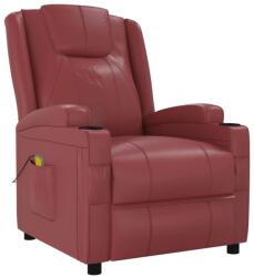 vidaXL bordó műbőr masszázsfotel (342716) (342716)