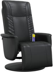 vidaXL fekete műbőr dönthető masszázsfotel lábtartóval (356517) (356517)